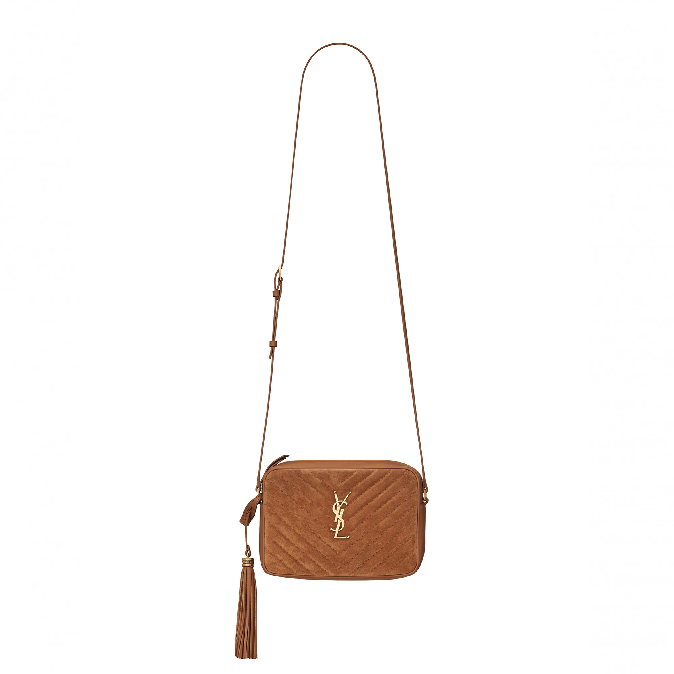 YSL LOU CAMERA BAG IN QUILTED SUEDE AND SMOOTH LEATHER 6125441S7R77761 (23*16*6cm)
